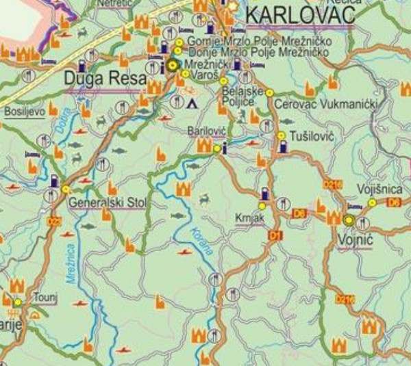 Područje plitkog krša južno od Karlovca na kojem je do sada pronađeno 40 kamenoloma u kojima su izrađivane "škrinje" (Izvor: Cikloturizam.hr)