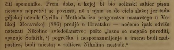 Ulomak sa stranice 87. knjige "Pismo slovjensko" dr. Franje Račkog. (Izvor: Franjo Rački "Pismo slovjensko", 1861.)