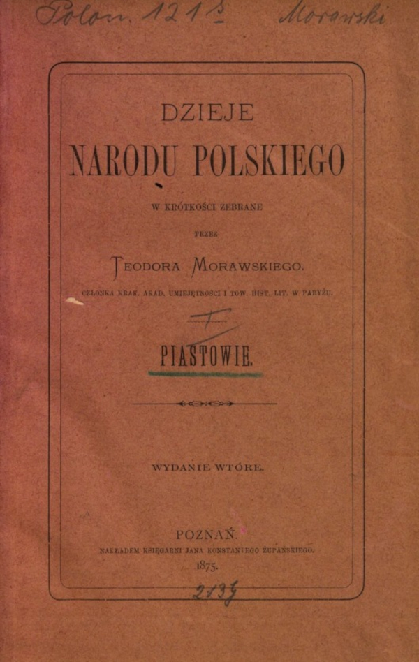 Teodor Morawski: "Povijest poljskog naroda" - naslovna stranica