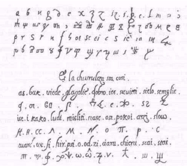 Glagoljska azbuka u knjizi "Kraljevstvo Slavena"