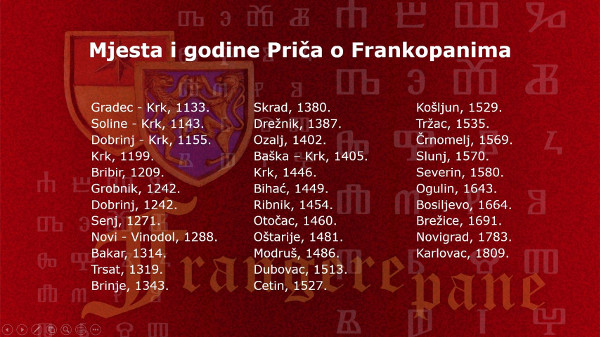 Osam stoljeća, 34 mjesta, 34 izvorne priče, ... i brojne sudbine žena i muževa jedne od najznačajnijih hrvatskih obitelji