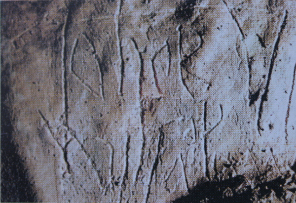 Na glatkoj stijeni Siničić špilje, oko 550 metara od ulaza, nakon probijanja začepljenog sifonskog jezera speleolozi su 1997. godine otkrili tajanstveno drevno urezano znakovlje (Fotomonografija ”Gacka”, 1999.)