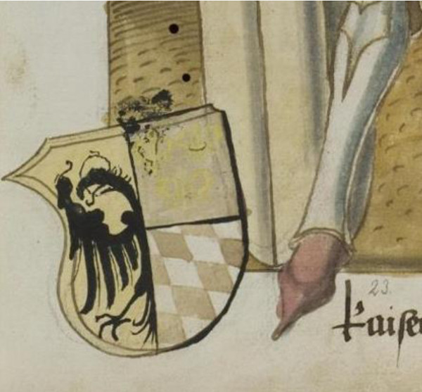 Charlemagne (Bayerische Chronik by Ulrich Füetrer, Dresden,1478.