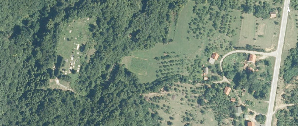 Suvremena zračna snimka groblja u Podurljaju (Izvor: Geoportal (geoportal.dgu.hr))