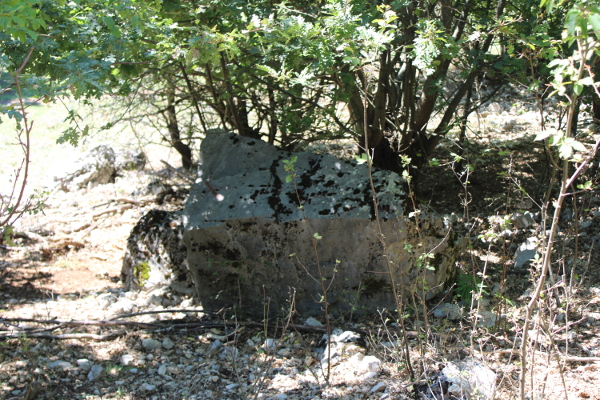 Neobičan veliki kamen s četiri ravne i međusobno okomite stranice, u neposrednoj blizini položaja ”Grčko groblje” (Foto: Goran Majetić)