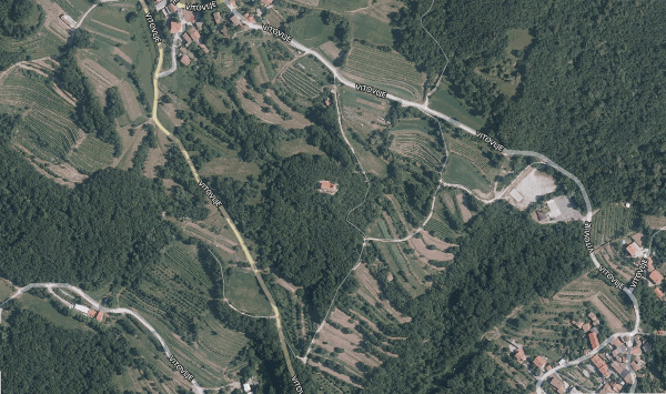 Zaselak Vitovlje usred kojega se na brežuljku nalazi crkvica Sveti Peter  nedaleko koje su pronađene ”prilično velike” ljudske kosti (Izvor: najdi.si Zemeljevid (zemljevid.najdi.si))