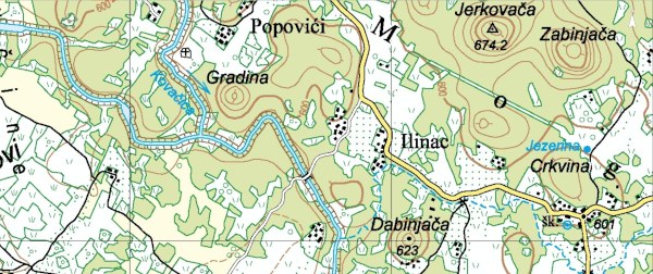 Položaj Brdarskog mosta preko Jadove u Mogoriću (Izvor: Geoportal (geoportal.dgu))